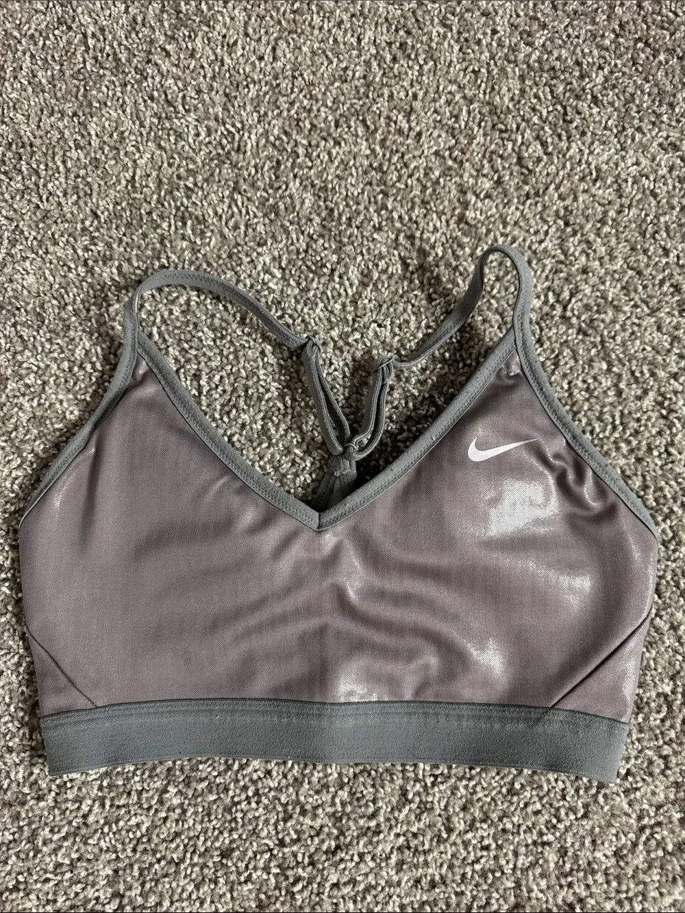 Nike Women's Mauve Grey Sports Bra with Racerback